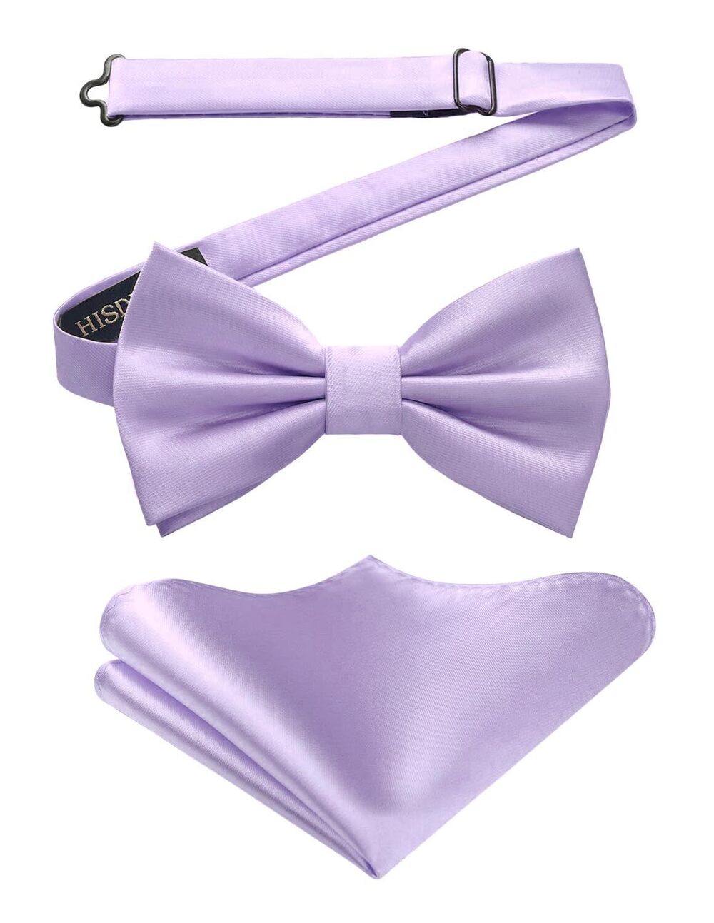 1600 Bow Ties Lavender Solid Color Pre Tied Bow Tie and Pocket Square